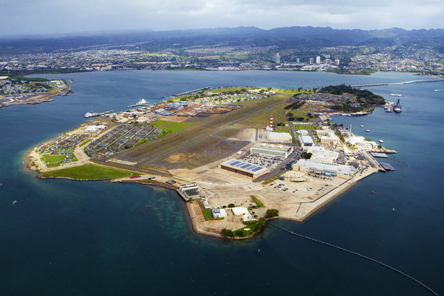 Aerial view of Pearl Harbor